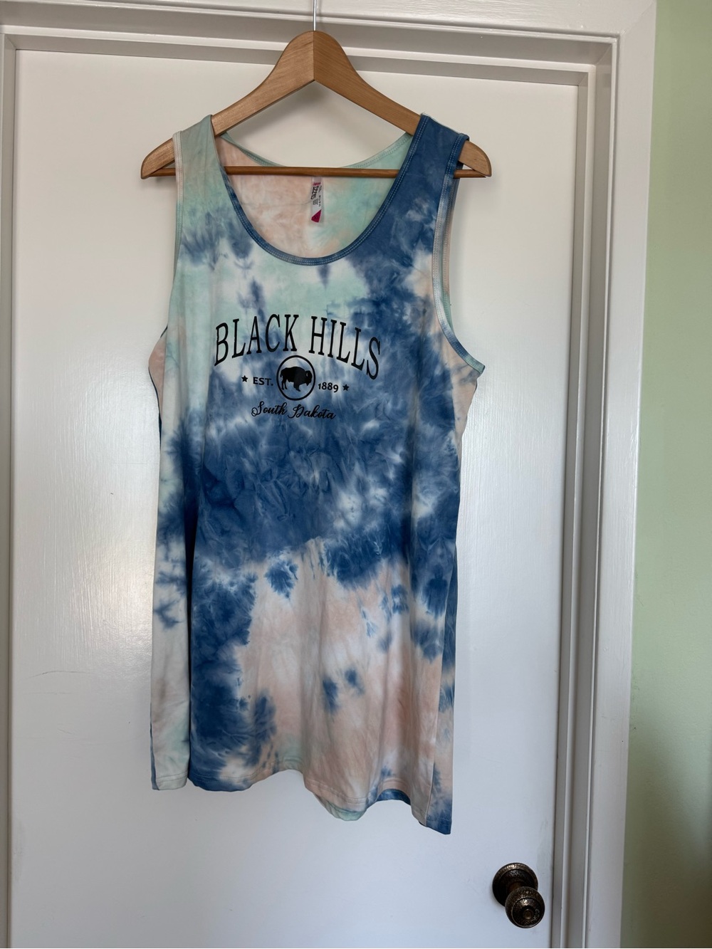 Black Hills Tie-Dye Tank Top - Blue & Cream